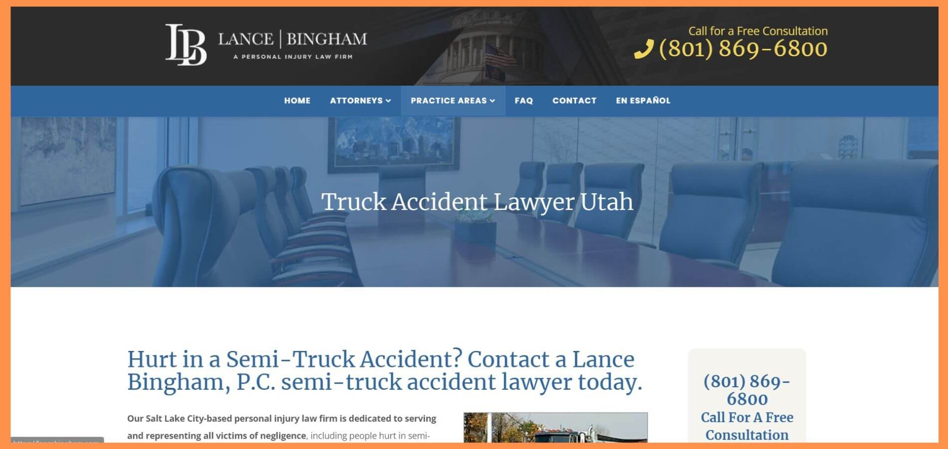 Lance Bingham salt lake city truck accident lawyer