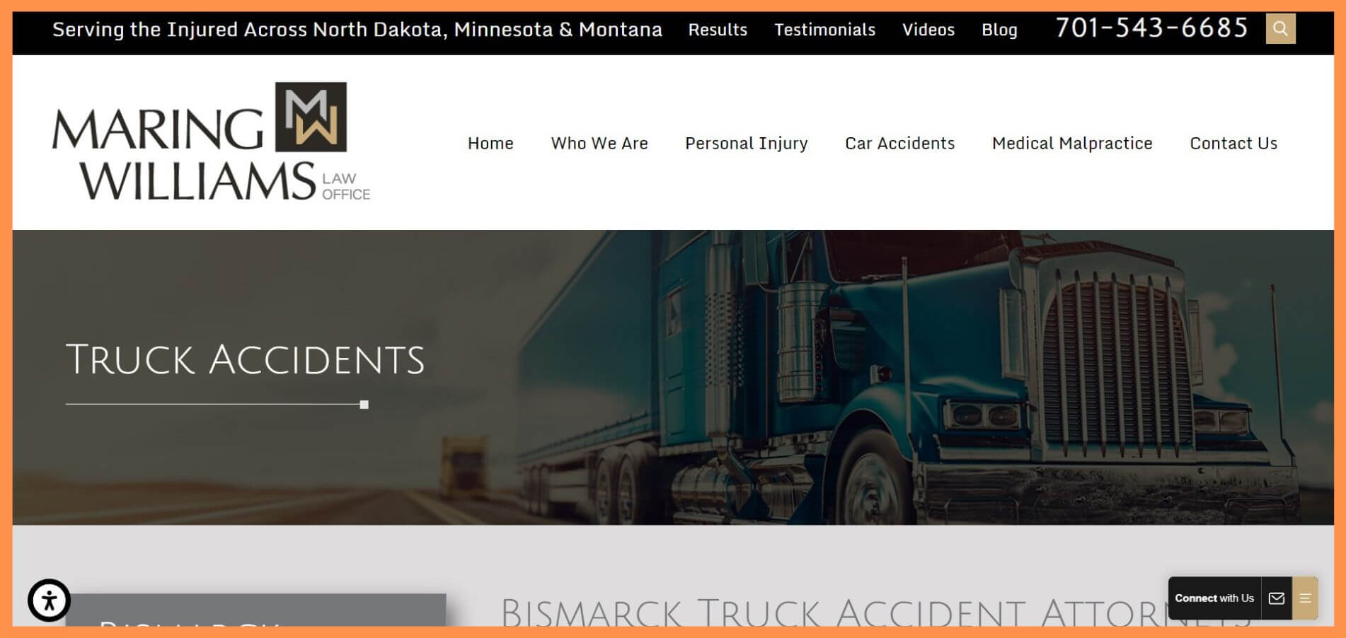 Maring Williams bismarck truck accident attorney