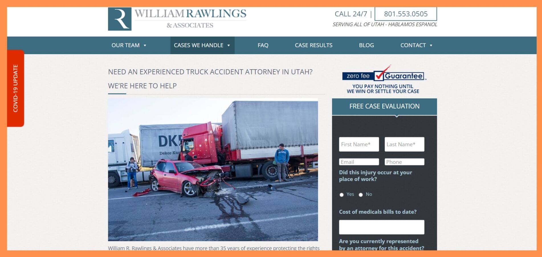 William Rawlings salt lake city truck accident lawyer