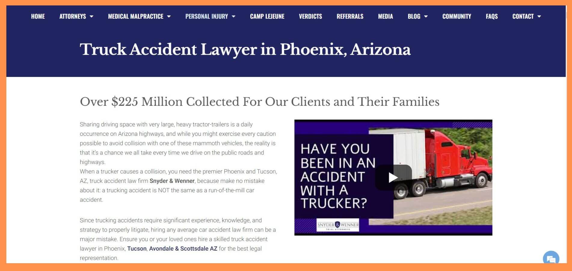 snyder wenner Truck Accident Lawyer in Phoenix